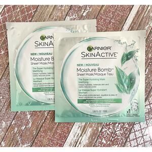Garnier SkinActive Moisture Bomb Super Hydrating Mattifying Sheet Mask 2pk NEW